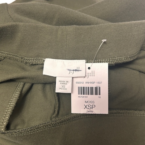 J. Jill Capri Pants Trousers 100% Cotton Moss Green Pull On Pockets XSP S Petite - Picture 7 of 11